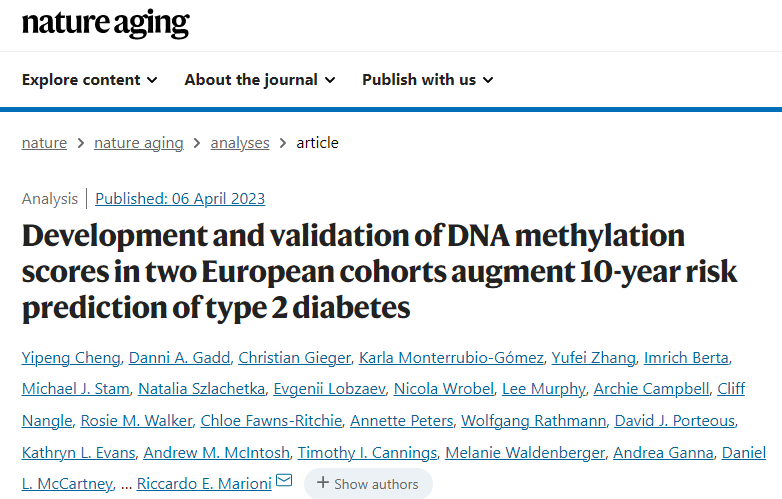 Nature子刊：分析血液的DNA变化，可预测10年后患糖尿病风险