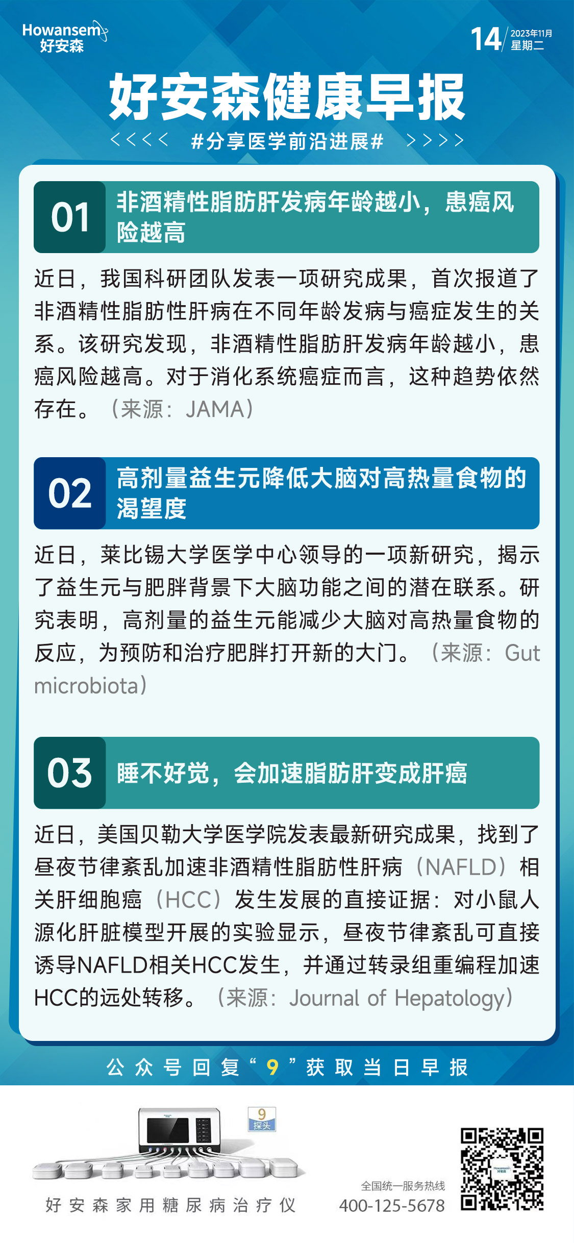 11月14日好安森健康早报 分享医学前沿进展