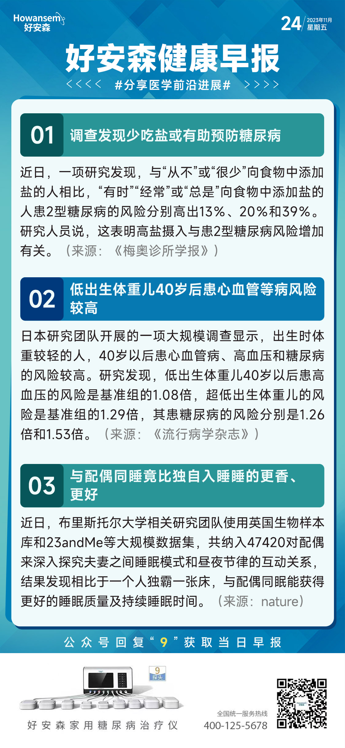 11月24日好安森健康早报 分享医学前沿进展