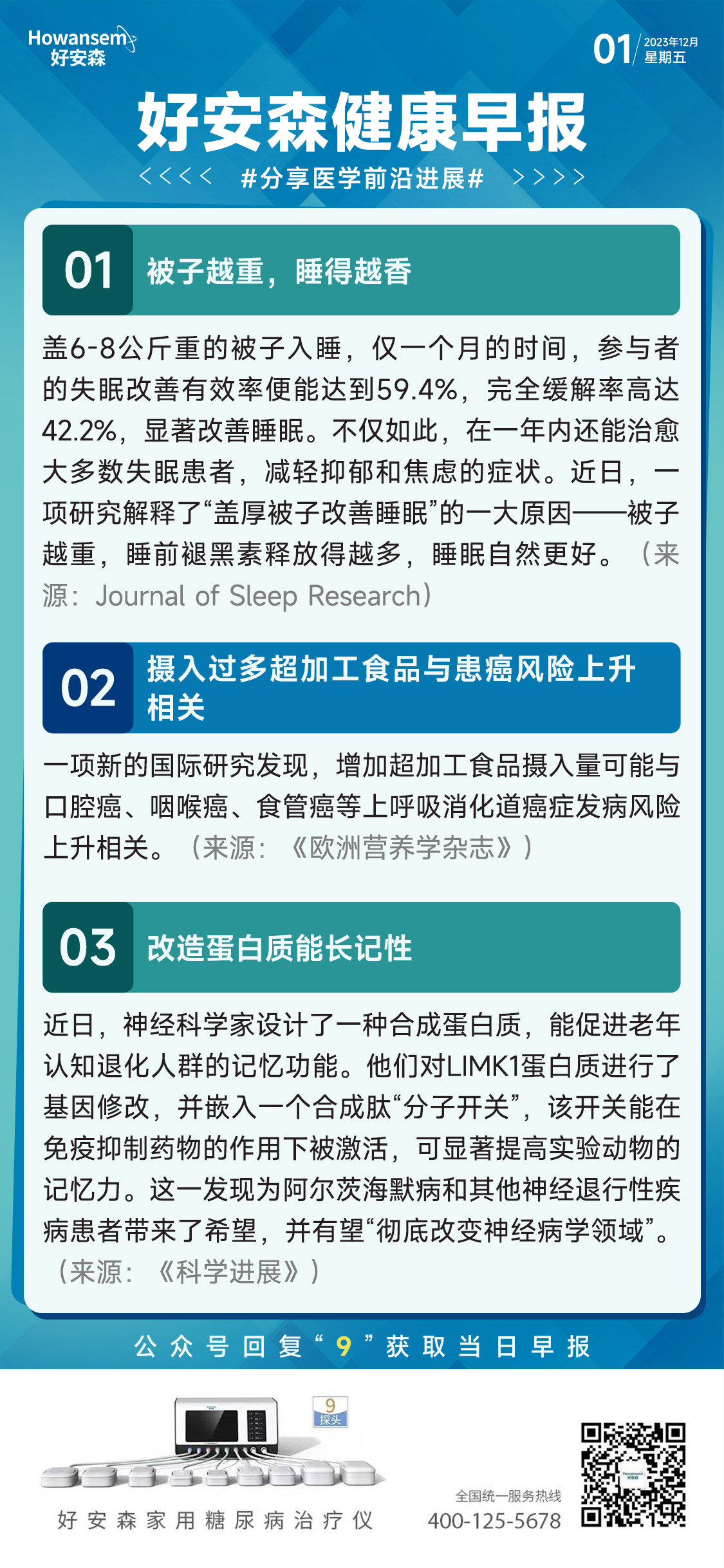 12月1日好安森健康早报 分享医学前沿进展