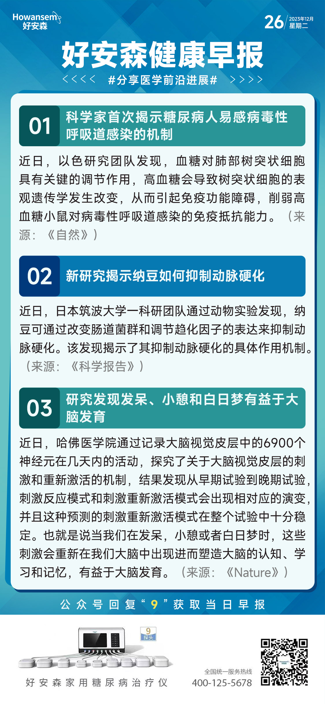 12月26日好安森健康早报 分享医学前沿进展