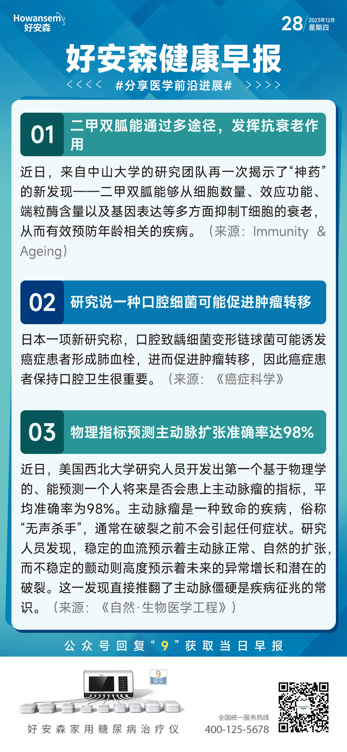 12月28日好安森健康早报 分享医学前沿进展