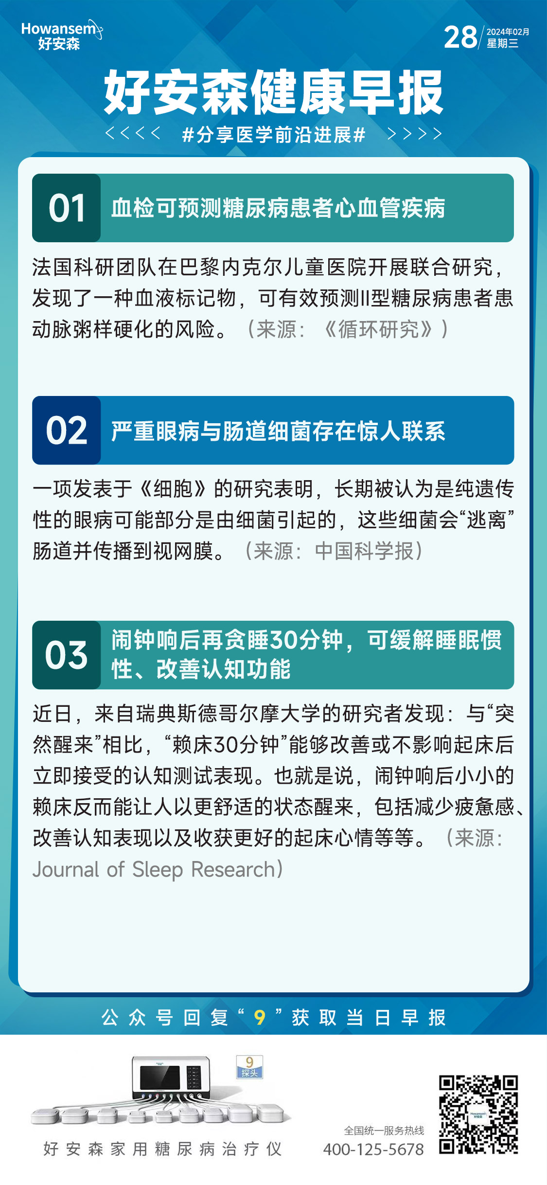 2月28日好安森健康早报 分享医学前沿进展