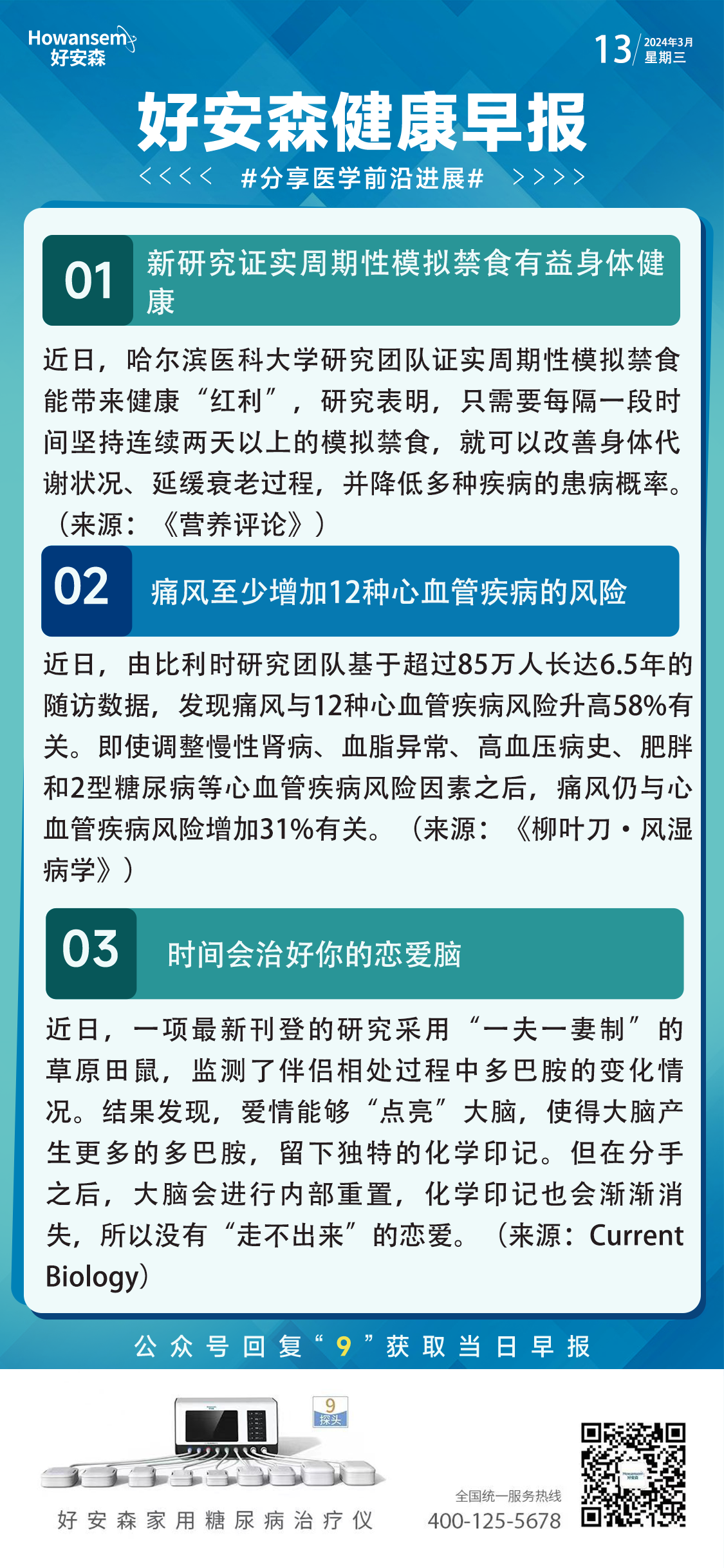 3月13日好安森健康早报 分享医学前沿进展