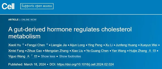 《细胞》：中国科学家发现全新抑脂激素，有效抑制肝脏胆固醇合成，有望成降脂新靶点
