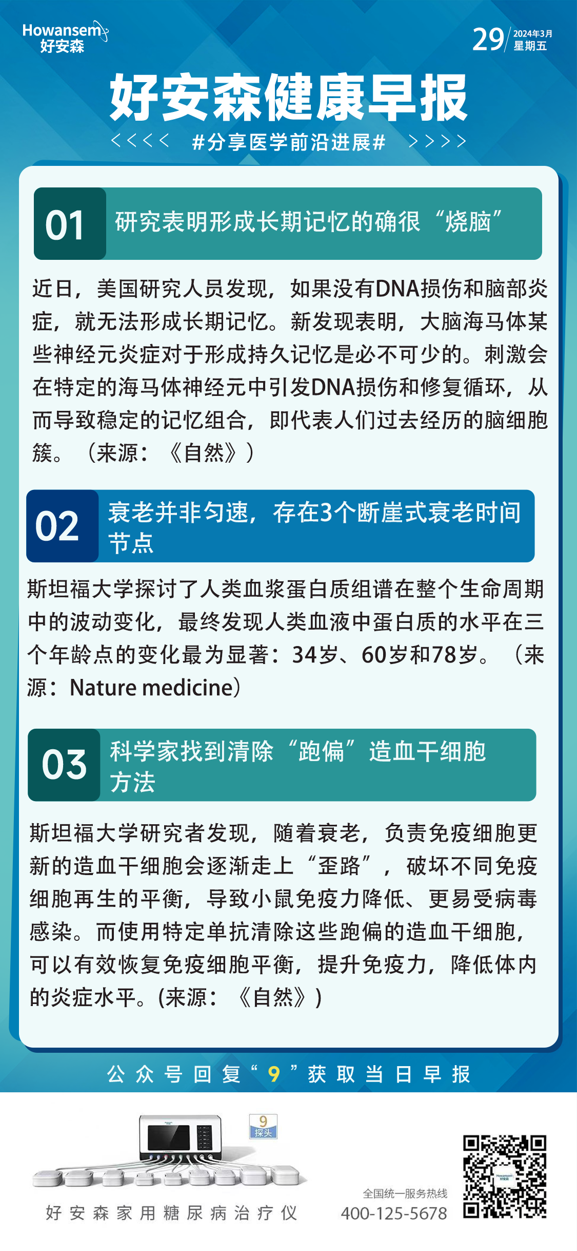 3月29日好安森健康早报 分享医学前沿进展