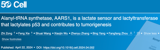 《细胞》揭示：肿瘤为何偏爱“酸性体质”？苏州大学团队发现瘤内乳酸导致抑癌蛋白p53功能丧失