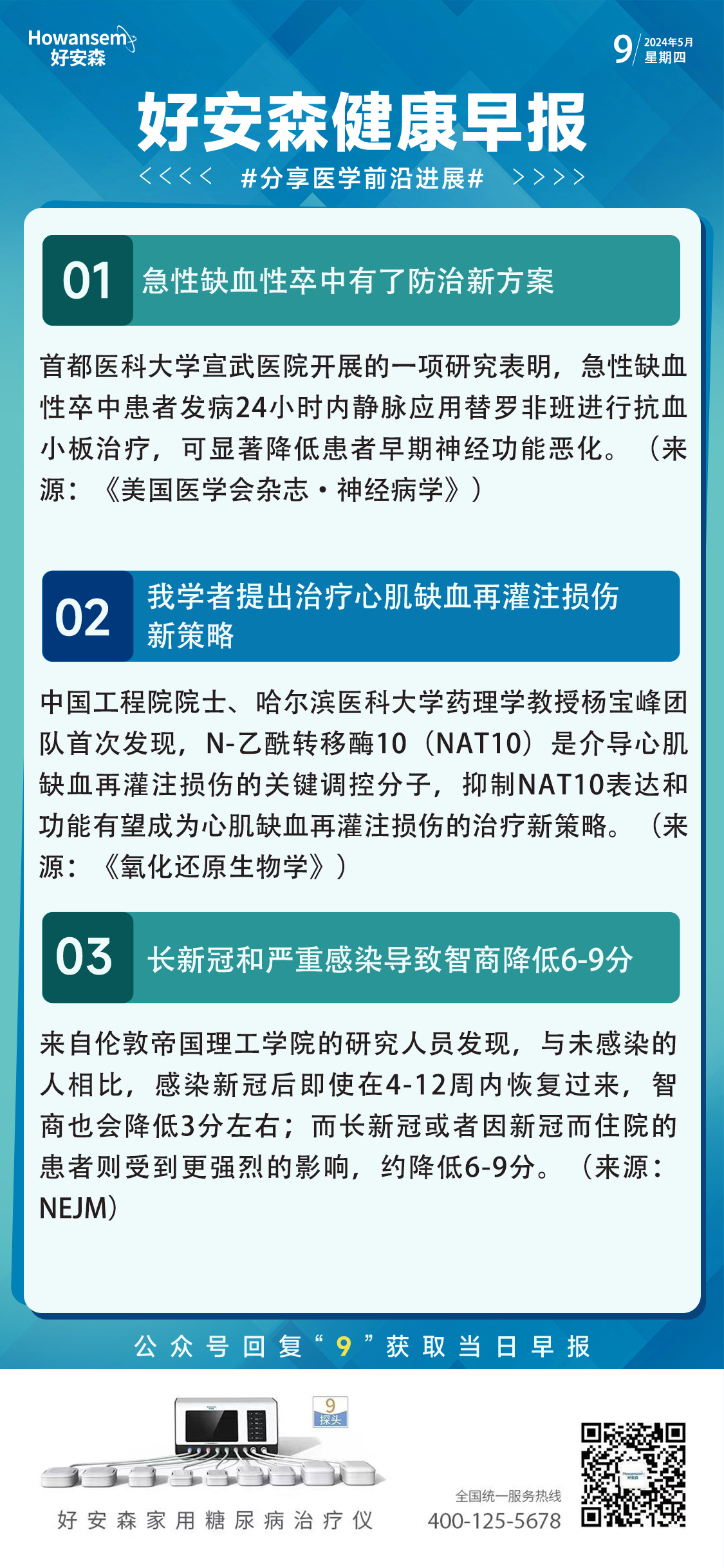 5月9日好安森健康早报 分享医学前沿进展